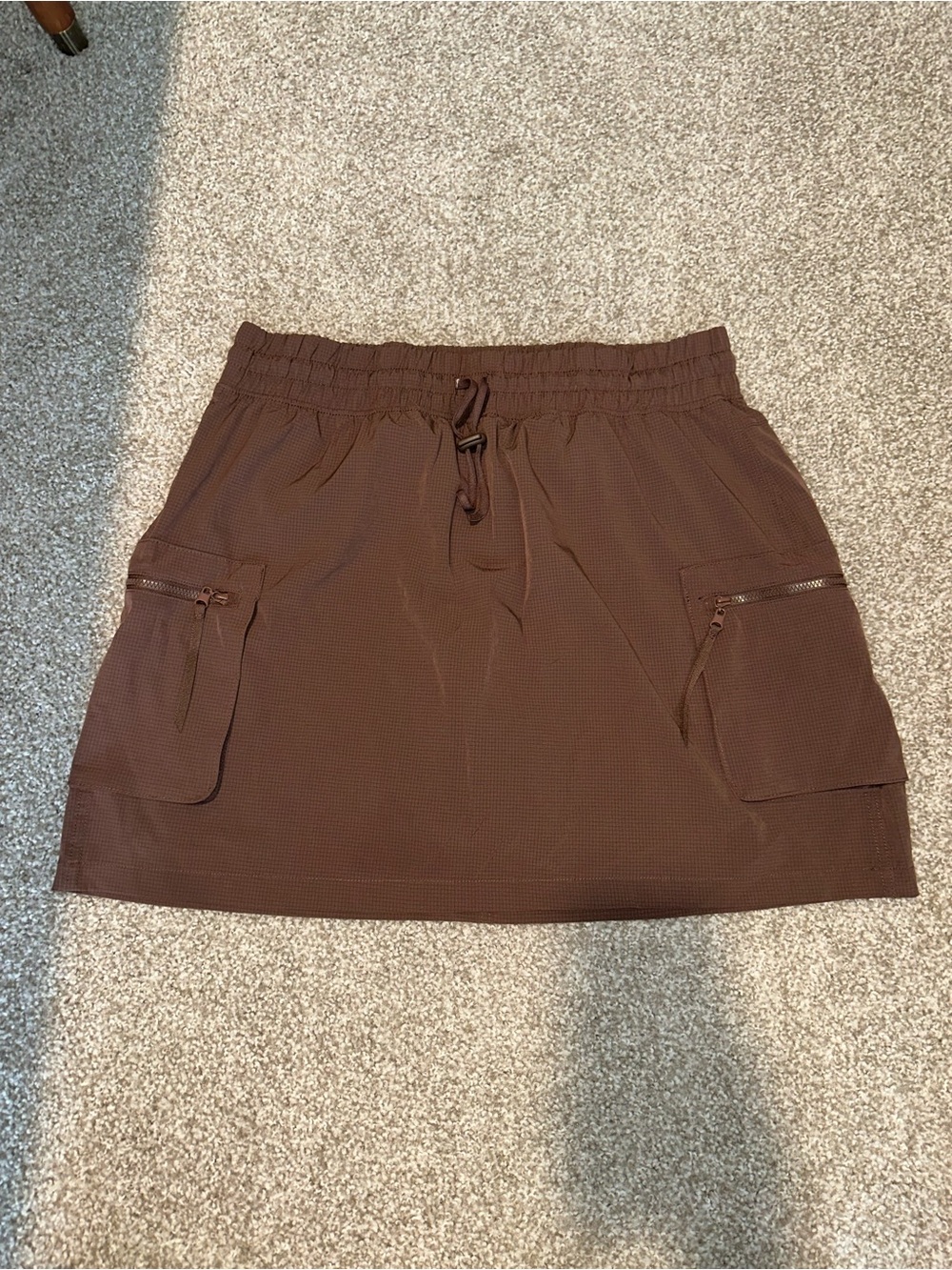 Apana Chocolate Brown Circle Skater Skirt with Cargo Pockets